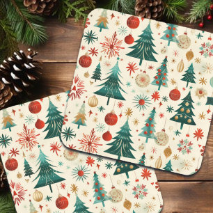 Festive Winter Holidays Pattern Coaster