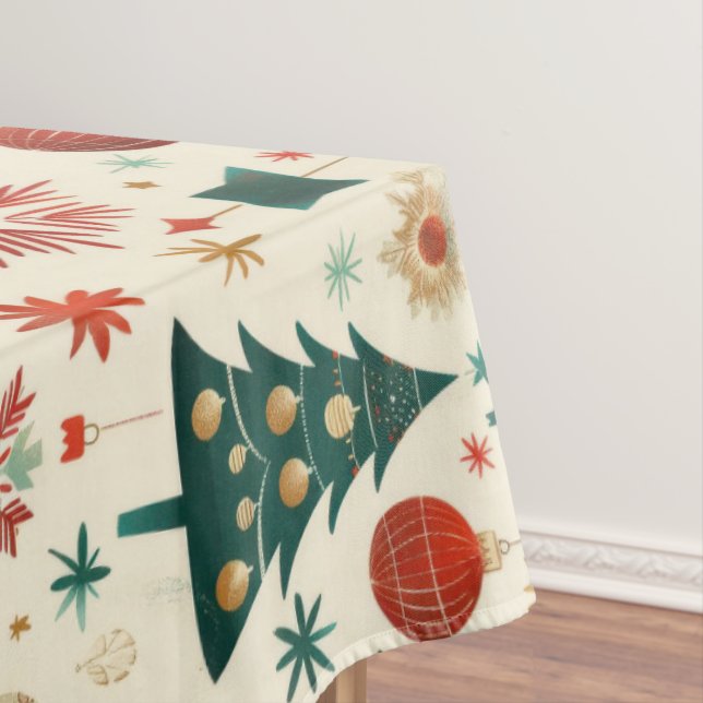 Festive Winter Holidays Pattern Tablecloth (In Situ)