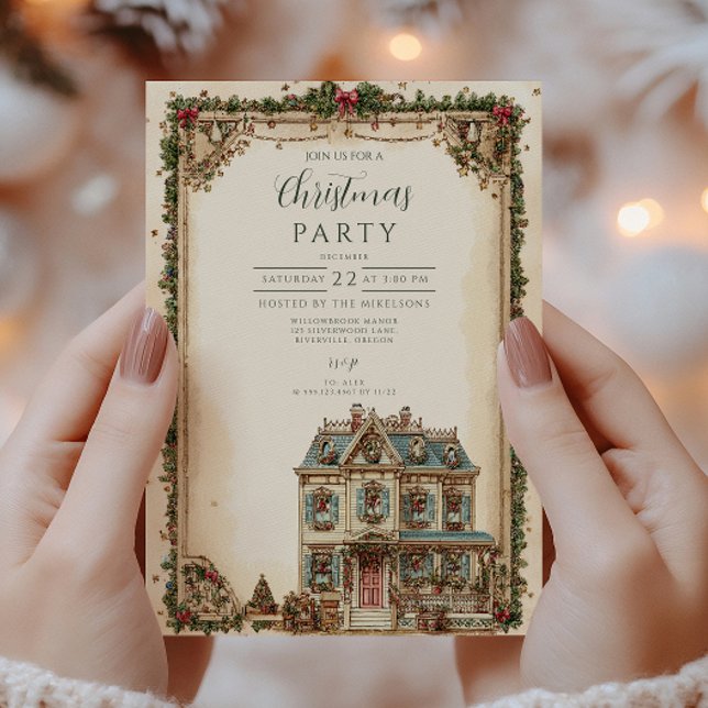 Festive Winter House Christmas Celebration Invitation (Creator Uploaded)