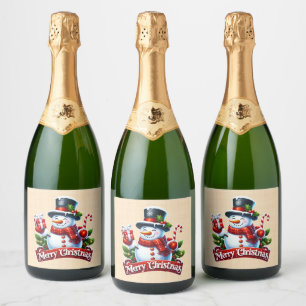 Festive Winter Joy Sparkling Wine Label