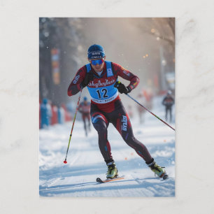 Festive Winter Olympics Holiday Cheer Awaits Postcard