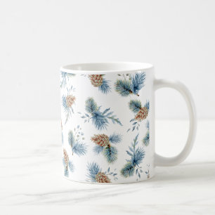 Festive Winter Pine and Evergreens Coffee Mug