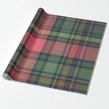 Festive Winter Plaid Christmas Wrapping Paper Dark