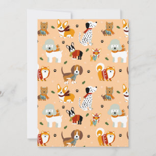 Festive Winter Puppy Scarves Holiday Card