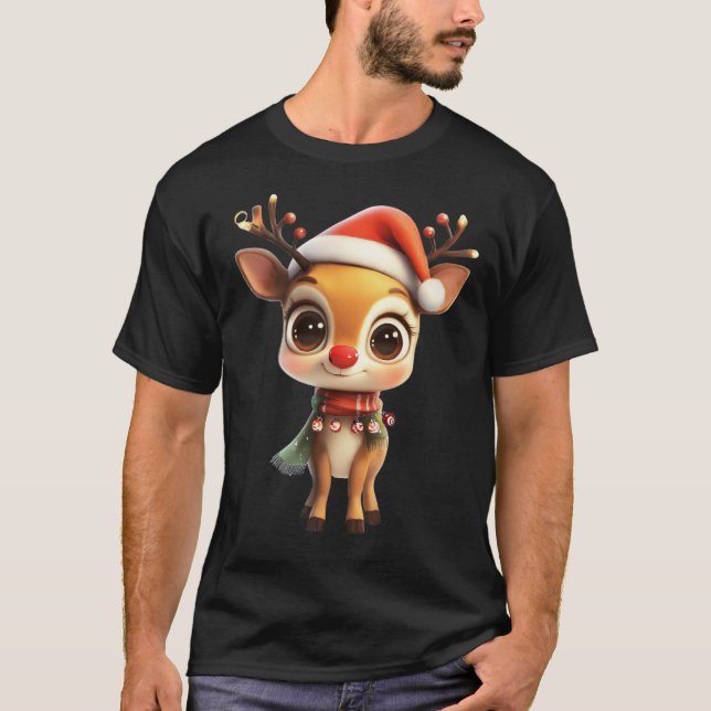 Festive Winter Reindeer T-Shirt (Front)