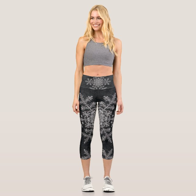 Festive Winter Symmetry Capri Leggings (Front)