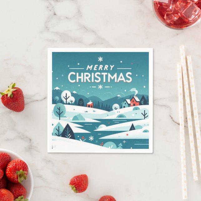 Festive Winter Wonderland Napkin (Insitu)
