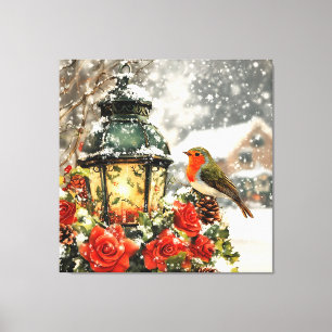 Festive Winter Wonderland Scene Canvas Print