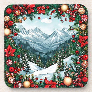 Festive Winter Wonderland Scene Coaster