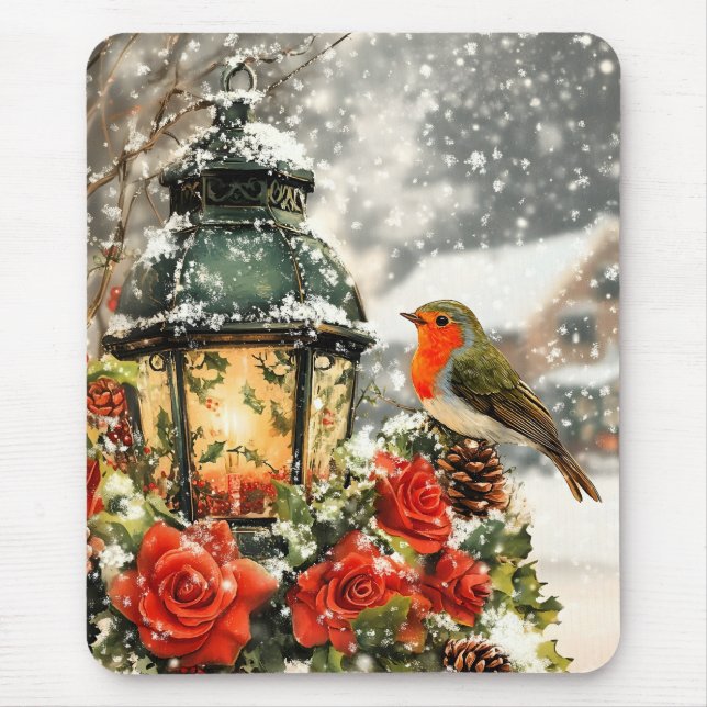 Festive Winter Wonderland Scene Mouse Mat (Front)