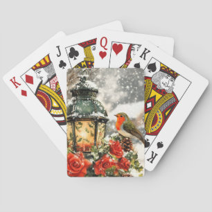 Festive Winter Wonderland Scene Playing Cards