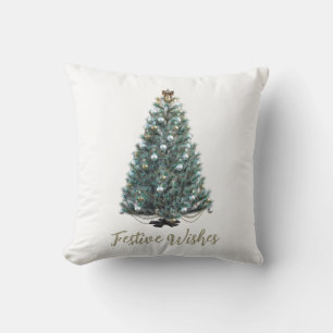 Festive Wishes. Christmas tree design Cushion