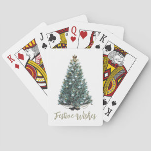 Festive Wishes. Christmas tree design Playing Cards