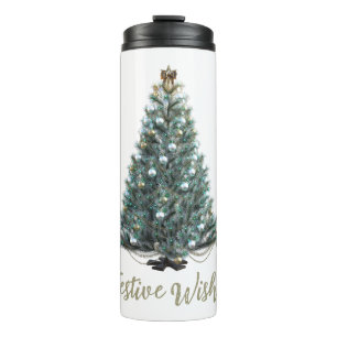 Festive Wishes. Christmas tree design Thermal Tumbler