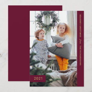 Festive Wishes   Modern One Photo Holiday Card