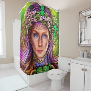 Festive Woman St. Patrick's Day Shower Curtain