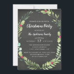Festive Wreath Chalkboard Christmas Party Card<br><div class="desc">Matching Christmas Collection in the Little Bayleigh Store!</div>