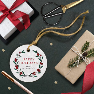 Festive Wreath Christmas Holiday Favour Tags