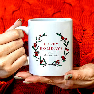 Festive Wreath Family Christmas Coffee Mug