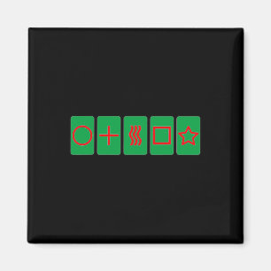 Festive Xmas Coloured Zener Cards Esp Deck Magnet