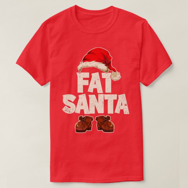 Festive Xmas Fat Santa Funny Christmas T-Shirt (Design Front)