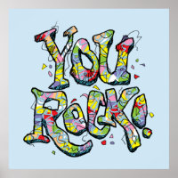Festive "You Rock!" Lettering Poster