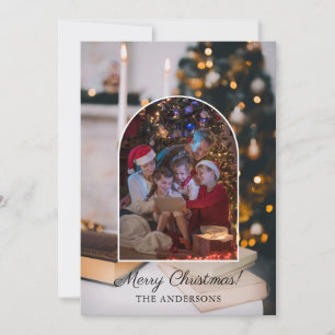 Festively Decorated Christmas Tree with Gift Boxes Holiday Card