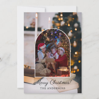 Festively Decorated Christmas Tree with Gift Boxes Holiday Card