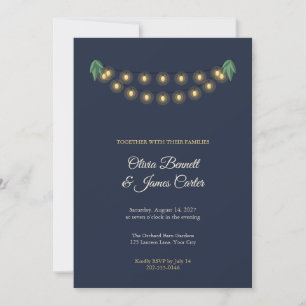 Festoon String Lights Garden Wedding Invitation