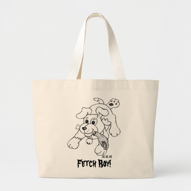 Fetch Boy Large Tote Bag (Front)