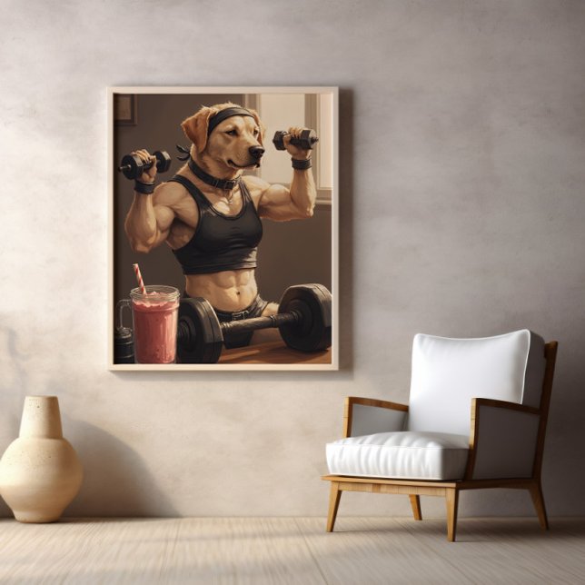 Fetch Gains: Pumped Paws in Action Poster (Creator Uploaded)