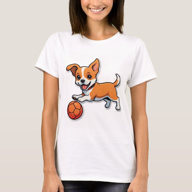 Fetch Happens – Funny Dog Cartoon T-Shirt (Front)