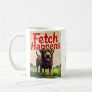 Fetch Happens Humourous dog coffee cup mug 