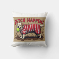 Fetch Happens Humourous poster muddy Labrador dog