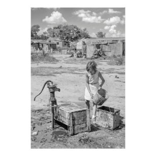 Fetching Water for the Family - Oklahoma 1939 Photo Print