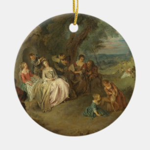 Fête Champêtre, c. 1730 (oil on canvas) Ceramic Tree Decoration