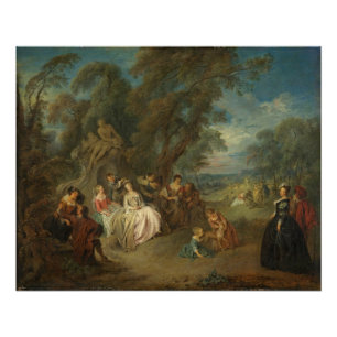 Fête Champêtre, c. 1730 (oil on canvas) Poster