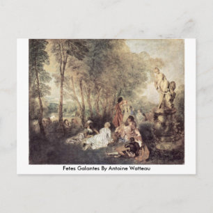 Fetes Galantes By Antoine Watteau Postcard