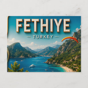 Fethiye Turkey Mediterranean Coast Scenic Travel Postcard