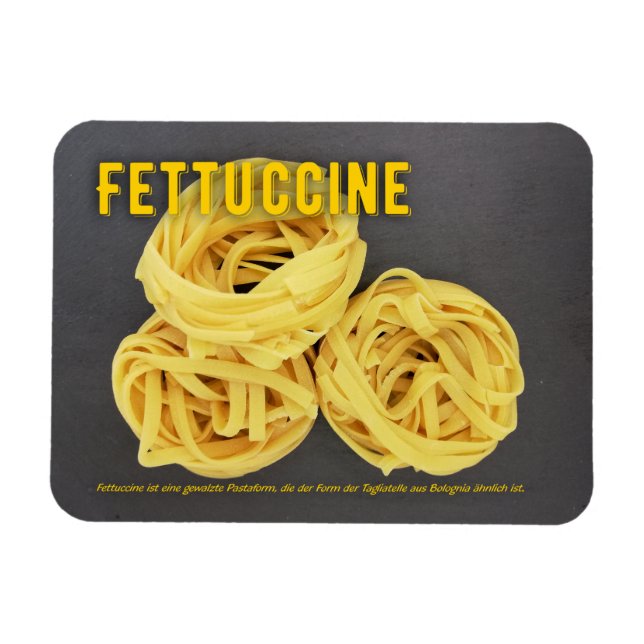 Fettuccine Italian restaurant recipe Magnet (Horizontal)