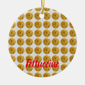 Fettuccine Pasta Noodle Pattern for Food Lover Ceramic Tree Decoration