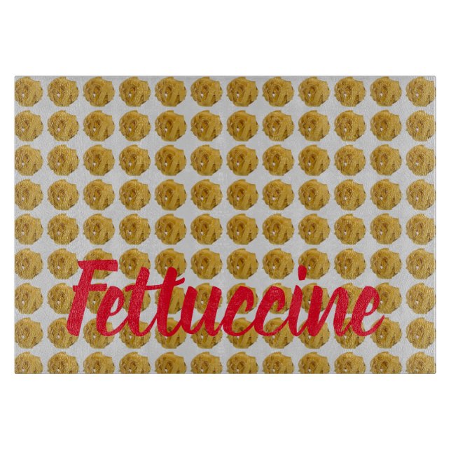 Fettuccine Pasta Noodle Pattern for Food Lover Cutting Board (Front)