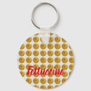 Fettuccine Pasta Noodle Pattern for Food Lover Key Ring