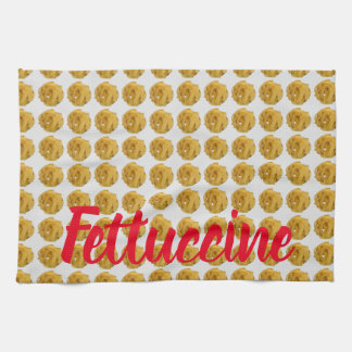 Fettuccine Pasta Noodle Pattern for Food Lover Tea Towel