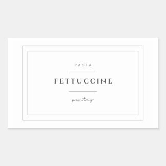 Fettuccine Pasta Rectangle Label Stickers