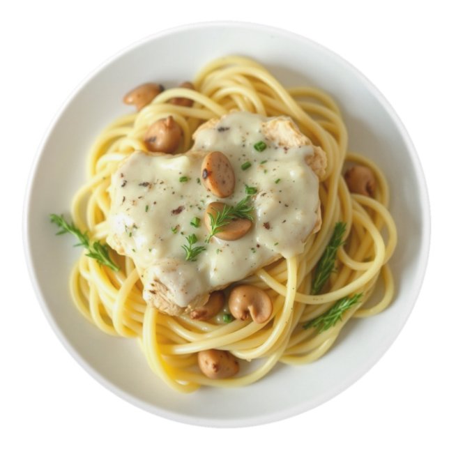 Fettuccini Alfredo Funny Food  Ceramic Knob (Front)