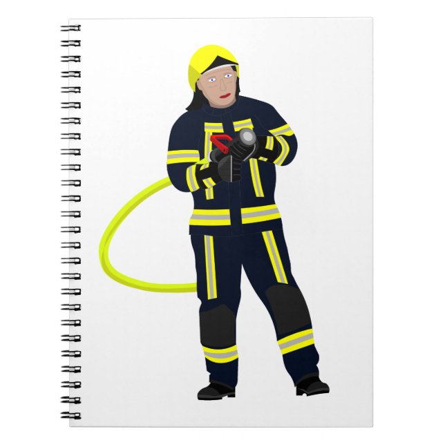 Feuerwehrmann in blauer Einsatzkleidung Notebook (Front)