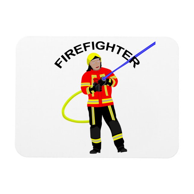 Feuerwehrmann in Einsatzkleidung  Magnet (Horizontal)