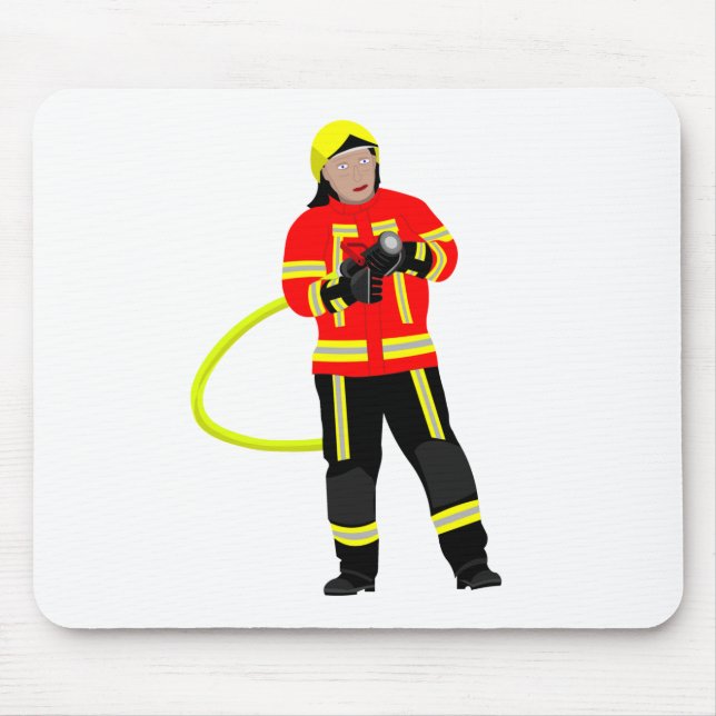 Feuerwehrmann in Einsatzkleidung Mousepad (Front)