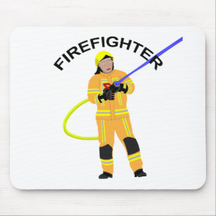 Feuerwehrmann in sandfarb Einsatzkleidung Mousepad